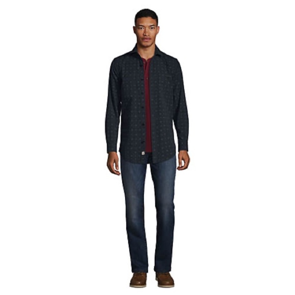 Blake Shelton x Lands' End Men's Traditional Fit Chambray Work Shirt Size L NWT - Picture 5 of 6